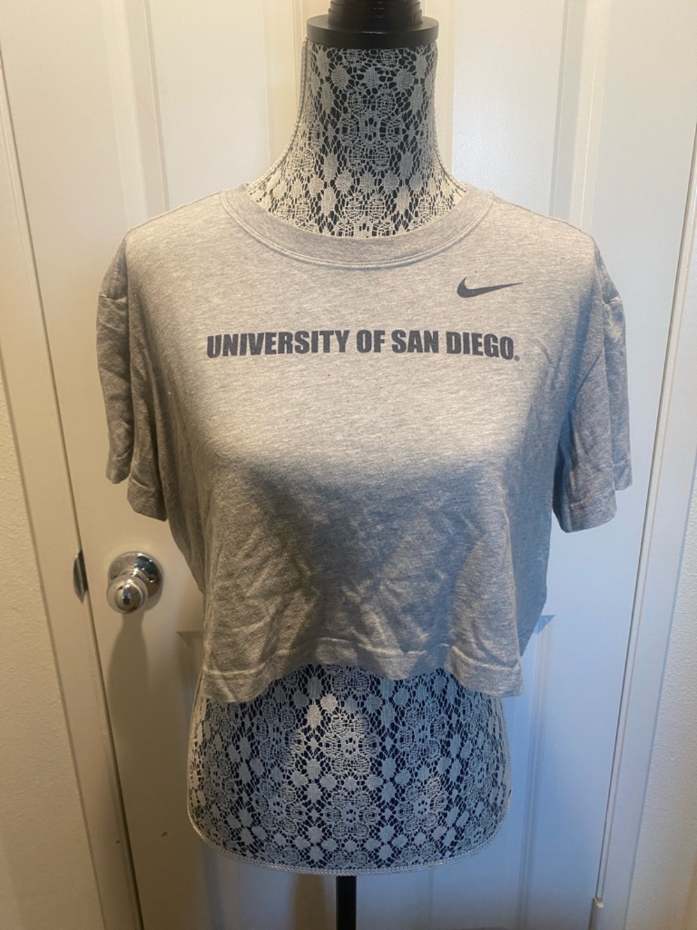 Nike Gray 'University of San Diego' Cropped Tee